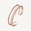 2021 New Diamond Cuff Bracelets for Women Rose Gold Plated Bracelet Love Bangle Woman Fashion Lover Christmas Accessories with Jewelry