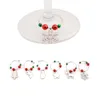 Christmas Decorations Decoration Red And Yellow Acrylic Beads, Zinc Alloy Pendants Wine Glass Marker Home Party Decor