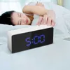 LED Digital Alarm Chloge Large Mirror USB électronique Clocks Multifonction Snooze Thermomètre Afficher Temps Night LCD Table d'éclairage DES3070953