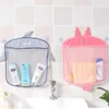 Storage Bags Transparent Grid Fabric Bag Korean Multi-purpose Suction Cup Cartoon Bathroom Sundries Hanging