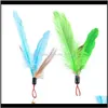 Toys Pet Supplies Home Garden5pcs Cat Teaser Substituição Feathers com sino para reabastecimento interativo da varinha de brinquedo Drop Drop 2021 yp6k