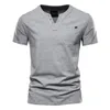 Aiopeson Casual Coton Hommes T-shirts Couleur Solide Couleur V-Cou Share Summer Haute Qualité Sleeve Sponde OP EES 210716