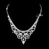 Earrings & Necklace FORSEVEN Luxury Jewelry Set Silver Color Rhinestone Elegant Women Earring Wedding Bridal Accessories JL