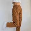 Streetwear Hoge Taille Y2K Corduroy Bruin Broek Dames Vintage Joggers Losse Casual Sweatpants Aesthetic Cargo Pants CuteArdpsycho X0629