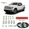 14 PCS LED Interior Dome Lights Kit Bulb Bulb Light Interior Lámpara de lectura de lámpara de domo delantero para Ford F-150 2004-2014