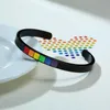 Modyle New Black Rainbow Color Cuff Bracciali per uomo Donna Gioielli Acciaio inossidabile Rosa Lgbt Pride Regali Accessorio Q0722