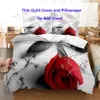 Red Rose Bedding Set Quilt Duvet Cover Comforter Pillow Case 3d Hd Double Full King Queen Twin Single 3pcs 2pcs Bedroom Flower8133048