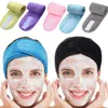 Kosmetisk Wrap Turban Face Tvätta Justerbara Yoga Kvinnor Ansiktsbehandling Bad Bad Hårband Makeup Headbands Spa Salong Tillbehör 10 färger