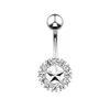 Star Diamond Belly Button Rings Navel Nail Allergy Free Stainless Steel Body Jewelry for Women Crop Top Will and Sandy