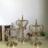 10PCS Metal Candle Holder Stół świecznika Dekoracja Dekoracja Złota Korona Kształt Candelabra Fashion Wedding Candle Stand