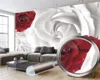 Papier peint personnalisé pour murs décoration de la maison rouge blanc rosette chambre salon cuisine peinture murale imperméable antifouling235m