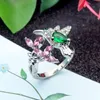 Wedding Rings Exquisite Fashion Cute Zircon Hummingbird Metal Open For Women Sweet Romantic Engagement Jewelry Birthday Gift