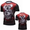 BJJ Rashguard T Shirt Compressione da uomo MMA Fitness Muscle Fight TOP Muay Thai Tees Jiu Jitsu Tight Fightwear 210716