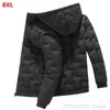 Winter new style young men's plus size fashion casual hooded coat lightweight down jacket black warm puffer jacket 8XL 7XL Y1103