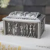 Klassisk Egypten Smycken Box Antik Vintage Heminredning Presentförvaring Halsband Armband Ring Metal Art Craft Casket
