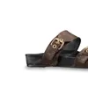 2024 Designer Sandaler Kvinnor Slipper Män glider vid vattnet Brunt läder Sandal Womens High Heels Mensskor 36-42 med orange låda och dammväska #LWS-01-66