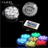 Shiny Party Decor 10 LED Submersible Lamp Remote Control Multicolor Floral Vase Base Waterproof Light Wedding Birthday Decoration