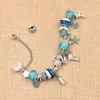 2021 Design Dolphin Charm Bracelets & Bangles for Women Jewelry Gift Blue Murano Crystal Glass Diy Bead Bracelets