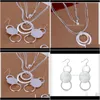 Oorbellen Ketting Sieraden Sets SieradenGroothandel - Laagste prijs Kerstcadeau 925 Sterling Sier Fashion Necklace + Earrings Set PS2010 DROP D