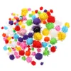 YARN 240PCS Creative DIY Pompom Balls面白いふわふわのクラフト