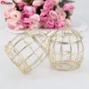 NOVO!!! Casamento Favor Caixa Europeia Estilo Gold Matel Boxes Romântico ferro forjado Birdcage Casamento Caixa de Doces Caixa de Tin Box Atacado WY32