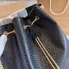 Borsa a secchiello con coulisse a serpentina Zaino con paillettes Catene Borse a tracolla con tracolla a serpente Zaini da donna con pochette da pranzo di lusso