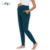 Damskie spodnie ciążowe Strety salon Workout Casual Loose Comfy Ciąża Joggers z kieszeniami Fit Spodnie 210721