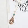 Colares pingentes de jóias ocidentais na moda Snakeskin Leopard Leardrop de couro longa cadeia para mulheres
