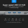 Ny 10 i 1 nav 4k USB-typ-C till USB 3.0 TF VGA RJ45 Mini DP-dockningsstation eller Huawei Samsung Xiaomi