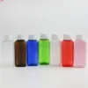 50 x 60 ml Portable Plastic Parfym Bottle 60cc Square Shoulder Black White Clear Ordinary Cap Söt kosmetisk container8420904