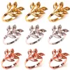 Wholesale Christmas Napkin Rings Gold Silver Leaf Napkins Holder Table decoration for Wedding Outdoor Party Baby Shower