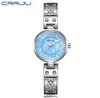 Nouveau vendeur chaud CRRJU mode femmes montres affichage analogique en acier inoxydable élégant Quartz montre vie étanche bon cadeau dame montre avec boîte