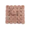 500pcs lettres en bois bébé hêtre bois lettre perles anneau de dentition de qualité alimentaire pour les dents jouets sans BPA 211106