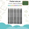 12pcs Journal Colored Pine Point Punder Pen Pen для линейки. Записка по повестке на календарь.