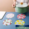 Cute Fruit Pattern Coasters Insulation Placemat Silicone Soft Dining Tableware Pot Mat Non-Slip Coaster Table Mat