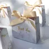 Högkvalitet Creative Grey Marble Wedding gynnar godislådor papper chokladboxpackagegift väska för fest baby shower 21116583057