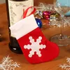 Mini Christmas Stocking Sneeuwvlok Bestek Kerstmis Home Decoraties Mes Vork Servies Houder Kerst Gift Bag