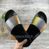 Colorido para mujer para hombre Zapatilla Láser Sandalias de verano Toboganes de playa Gradiente dnmvhjfg Señoras Sandali Baño Da Donna Zapatos Clásico Estampado marrón