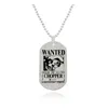 Anime One Piece Necklace Luffy Zoro Robin Chopper Warrant Pendant Necklace Men Women Anime Friendship Collier G1206