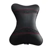 Seat Cushions Auto Car Neck Pillow Protection Safety Headrest Support Rest Cushion Seats Accessories(Black Leather Red Line)