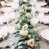 1pcs simulation de soie feuilles d'eucalyptus vert bricolage couronne de mariage décoration mariée à être anniversaire décoration bouquet décor à la maison 211104