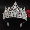 Bridal Tiara Headepieces 2022 Barock Pagant Hårband Silver AB Stones Diamond Crown Headwear Quinceanera Quince Lady Frisyr Bröllop Queen Hairpins 16 * 9cm