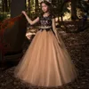 Çiçek Kız Elbise Düğün Dantel Çocuklar için Örgün Giyim Moda Pageant Kıyafet Tül Kıyafeti