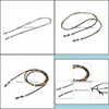 Eyeglasses Chains Eyewear & Aessories Fashion Wooden Round Beaded Glasses Chain Adapt To All Eyewears Adjustable Sile Anti-Skid Loops Sungla