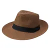 Men Straw Cap Cowboy Style Wide Brim Jazz Caps Festive Party Supplies Stylish Panama 5 Colors Unisex 58cm Hood Beach Sun Hats T9I001369