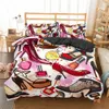 Homesky Makeup Szminka Luksusowa Pościel Zestaw Kosmetyczne Różowe Duvet Cover Girls Women Bed Home Textiles BedClothes 3/4PCS 210615