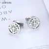 Aço Inoxidável Crusaders Cufflinks Lepton Bufflink para Homens Presentes Pais Dia Amante Amante Amigos de Casamento Aniversários Aniversários