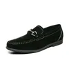 Jurk schoenen mannen groen suède loafers casual business flat slip op formele zachte comfortabele rij sociale schoen