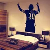 Zwarte PVC voetbalster Lionel Messi Figuur Vinyl DIY Kids Woonkamer Muursticker Decals voor voetballiefhebbers
