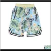 Odzież Hawaje Beach High Street Krótkie spodnie Luźne Kwiatowe Print Męskie Hip Hop Shorts Seaside Odzież Drop Dostawa 2021 TCMQM